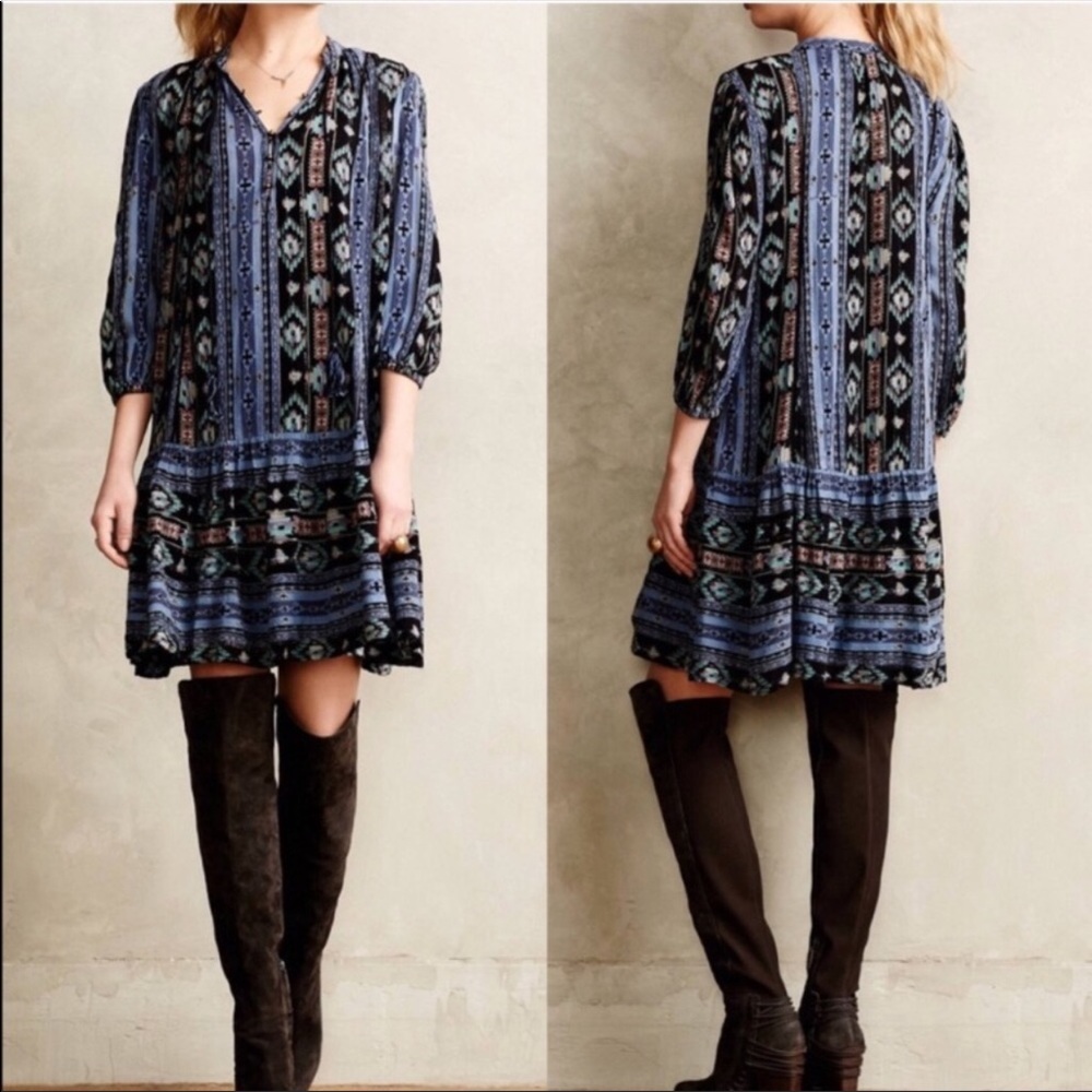 ANTHRO holding horses winter moon tunic dress